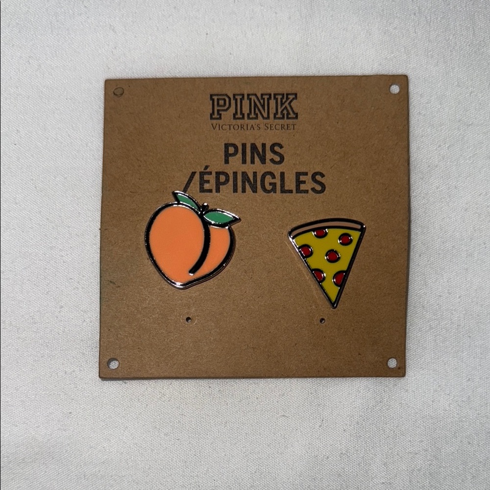 PINK Victoria's Secret Peach and Pizza Pins